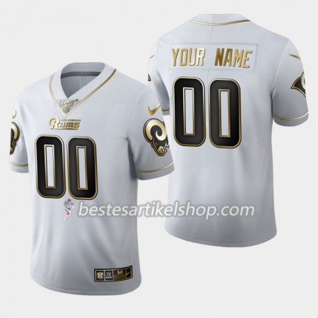 Herren Los Angeles Rams Trikot Nike Weiß Golden Edition 100th - Personalisiert